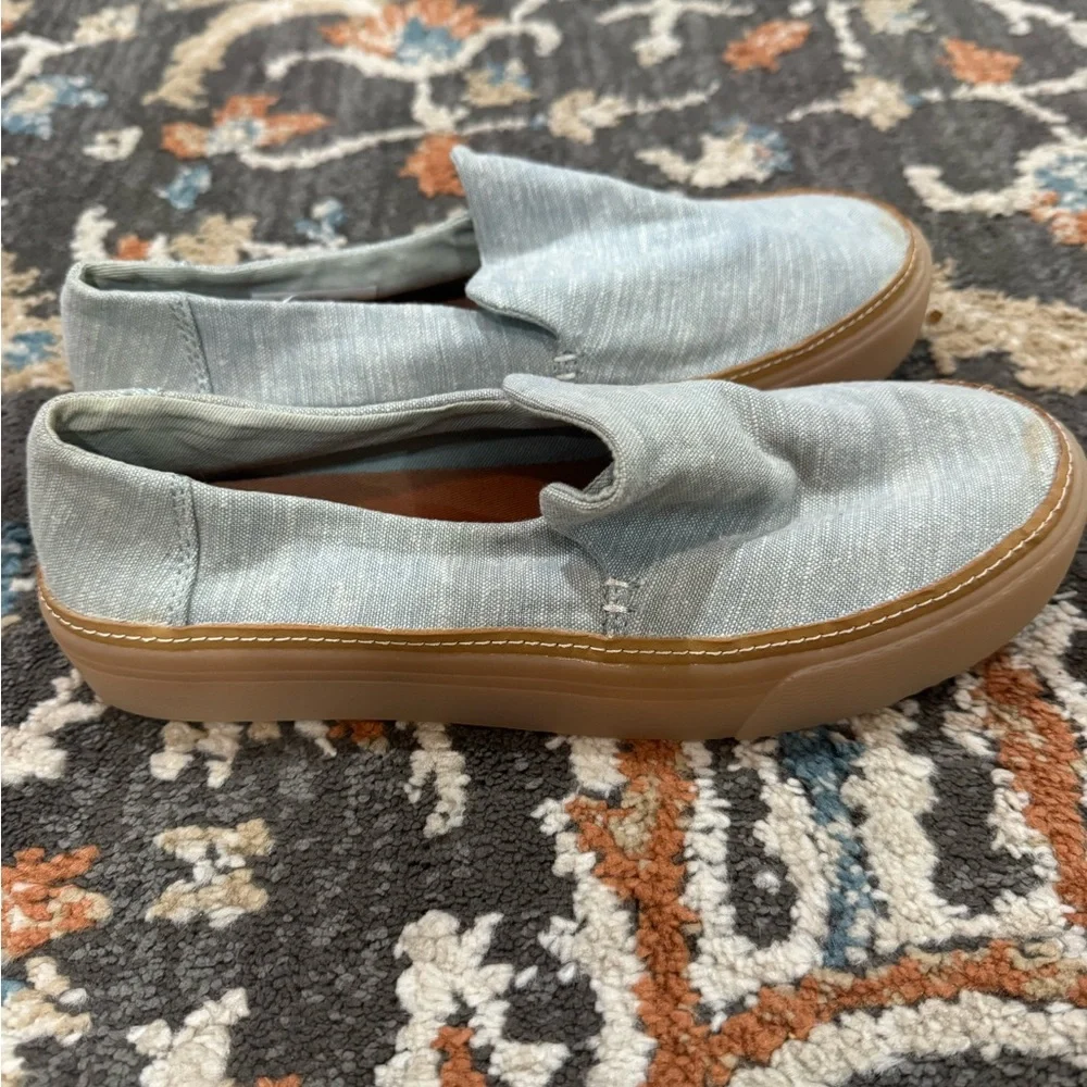 New TOMS Women's Sunset Shoes Mist Chambray Size‎ 7.5 Gray